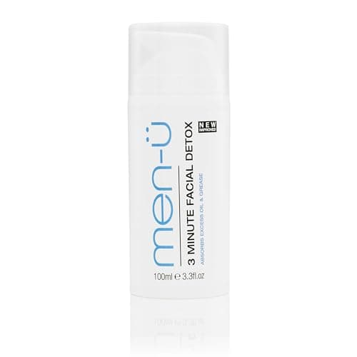 Image of men-u 3 MINUTE D-TOX 100ml Ultra concentrate Vegan face mask for men, up to 40 apps, Effective in 3 MINS. Kaolin clay mens face mask w/Witch Hazel. Clay mask removes excess oil & impurities 100ml