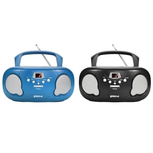 Image of groov-e Orginal Boombox - Portable CD Player with Radio, 3.5mm Aux Port, & Headphone Socket & Orginal Boombox - Portable CD Player with Radio, 3.5mm Aux Port, & Headphone Socket