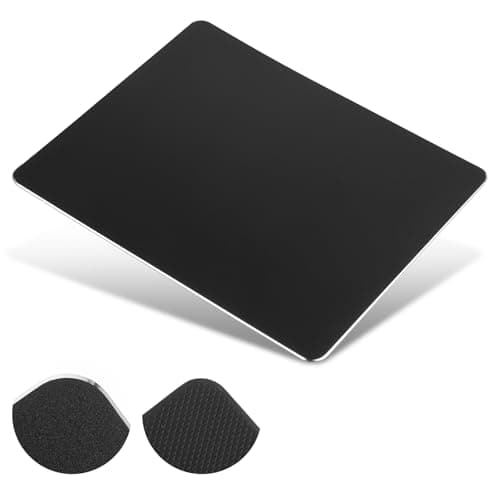 Image of Hard Metal Mouse Pad for Desk, Aluminum Solid Mouse Pad with Stable Rubber Base, Firm Mousepad Gaming Mousepad No Smell Waterproof Fast and Accurate Mouses Control for Travel and Home Office (Black)