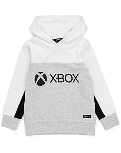 Image of Xbox Hoodie For Boys & Girls | Kids White Grey Game Console Logo Hooded Sweatshirt | Childrens Gamers Jacket Clothing Merchandise 11-12 Years
