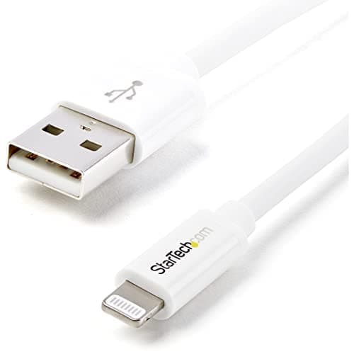 Image of StarTech.com 2m (6ft) Long White Apple 8-pin Lightning Connector to USB Cable for iPhone / iPod / iPad - Charge and Sync Cable (USBLT2MW)