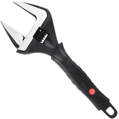 Image of Sharp-tec 12-Inch Adjustable Spanner Wrench (300mm), 60mm Wide Jaw Large Opening, Chrome Vanadium Steel, Black Oxide Finish, Heavy-Duty Plumbing & DIY Tool with Ergonomic Grip
