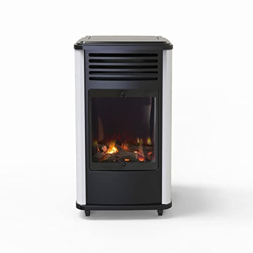 Image of Universal Innovations Manhattan Portable Gas Stove - 3.4 kW, Real Flame Gas Fire, Oxygen Depletion Sensor, Efficient Heating, Stylish and Portable Heater for Home - White