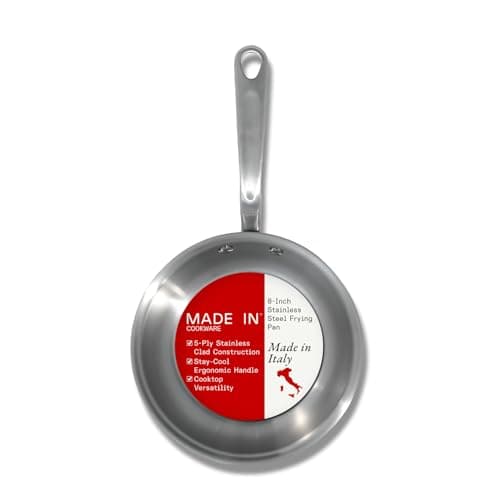 Image of Made In Cookware - 8-Inch Stainless Steel Frying Pan - 5 Ply Stainless Clad - Professional Cookware Italy - Induction Compatible