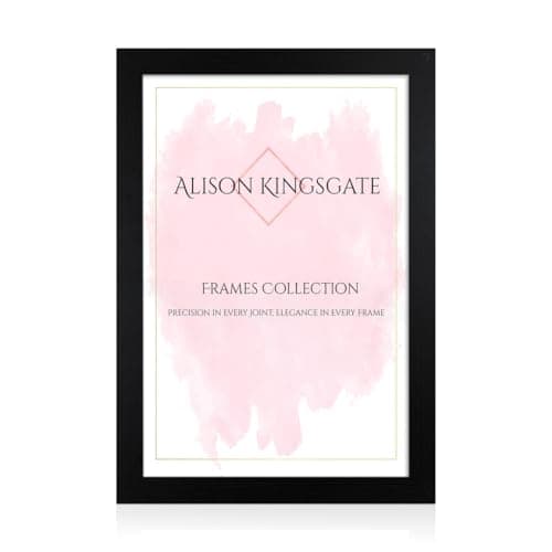 Image of Alison Kingsgate Modern A1 Black Picture Frame - Engineered Wood Photo Frame with a Shatterproof Perspex Front - Ideal for Posters and Certificates - Suitable for Wall Mounting or Tabletop Display