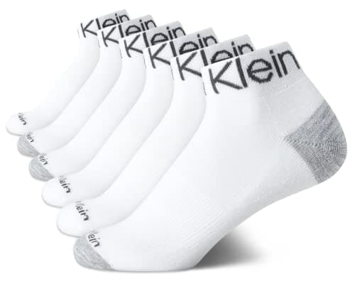 Image of Calvin Klein Quarter Socks for Women - 6 Pack Padded Ankle Socks - Quarter Cut Breathable Lightweight Athletic Design, White, assorted, 4-10