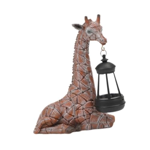 Image of KESOTO Garden Giraffe Statue Resin Figurine with Solar Light Collectibles Yard Ornament for Farmhouse Outside Balcony Backyard Patio