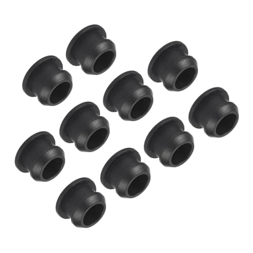 Image of TOP-VIGOR 10Pcs Silicone Snap in Locking Hole Plugs, 11mm Diameter Hole Stoppers, Rubber Panel Seal Cover Flush Type Panel Round for Kitchen Rubber Bulkheads Waterproof Sealing Plugs, Black