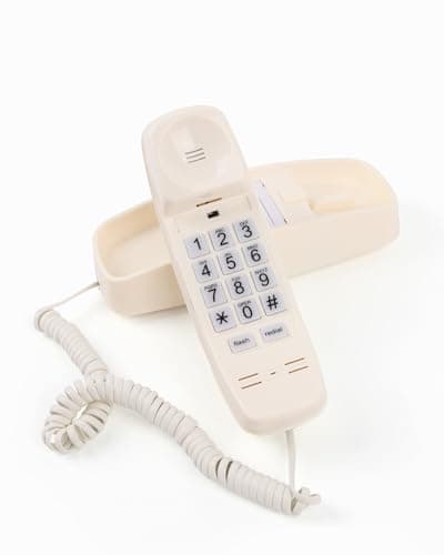 Image of MCHEETA Corded Wall Phone, Landline Phones for Seniors with Large Buttons, Office Desk Phone with Adjustable Loud Volume & Lighted Keypad, Durable Basic Design for Home, Beige