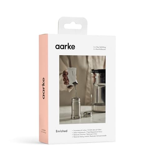 Image of Aarke 3-Pack Enriched Filter Refill Bags – Increases The pH Value, Adds Magnesium, Reduces Unwanted Tastes and Heavy Metals – Filters up to 120 Liters per Bag