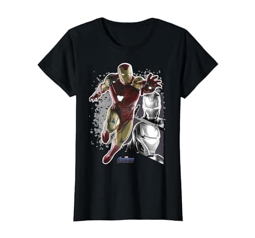 Image of Marvel Avengers Endgame Iron Man Panel Pose Graphic Tee T-Shirt, Women, Black, 3X-Large