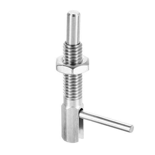 Image of sourcing map Retractable Indexing Plunger Pin, M6 L Spring Plunger Stainless Steel Spring Loaded Latch Telescopic Locking Pin with Nut for Machinery Shipbuilding