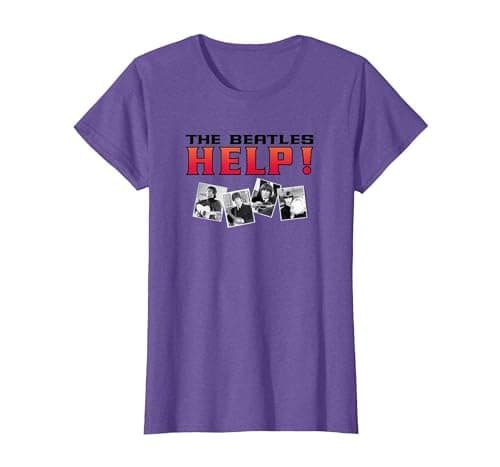 Image of The Beatles - Help! T-Shirt, Women, Purple Heather, XX-Large