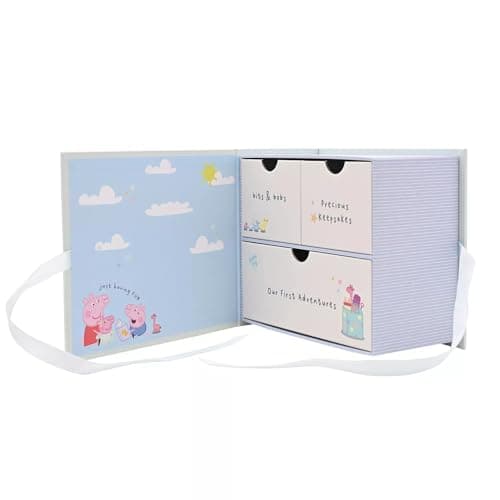 Image of Peppa Pig Baby Keepsake Box with Drawers, Memory Storage Organizer for Precious Keepsakes and First Adventures