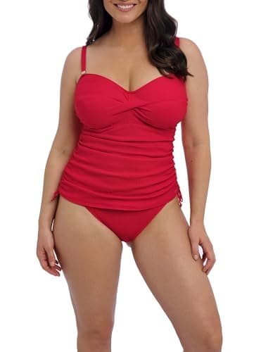 Image of Fantasie Swim Women's Ottawa Underwire Twist Front Tankini Top, Bright Red, 34FF