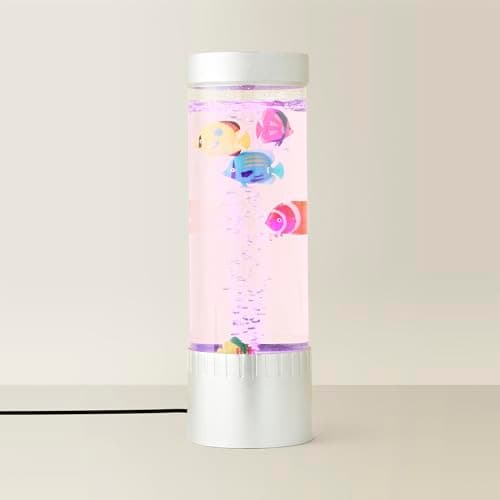 Image of ValueLights | 32cm Kids Bedroom Colour Changing Sensory Mood Lighting LED Novelty Bubble Tower Fish Lamp Bedside Light | Novelty & Home Improvements Essential