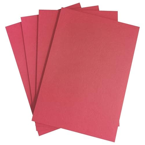 Image of Noti Premium A4 Red 270gsm, Leathergrain Comb Binding Cover, Cardstock for Crafting, Card Making, Scrapbooking (Pack of 100)