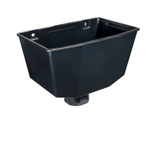 Image of Black Half 112mm Round Plastic UPVC Guttering 68mm Downpipes Rainwater Fittings (Hopper)