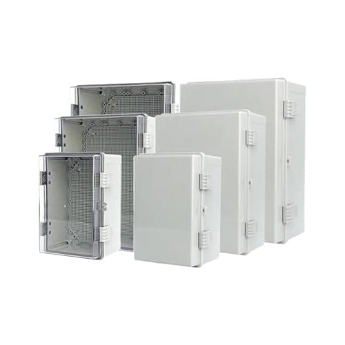 Image of IP66 Waterproof Gray/Transparent Cover Enclosure Power Junction Box ABS Plastic Hinge Outdoor Electronic Distribution Box(120x97x56mm,Grey Cover)