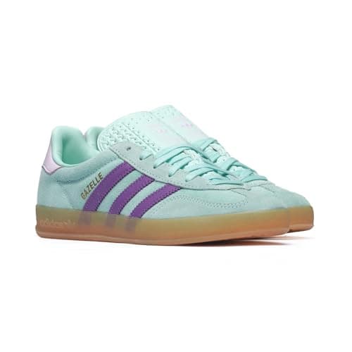 Image of adidas Originals Women's Gazelle Sneakers, Clear Mint/Active Purple, 8