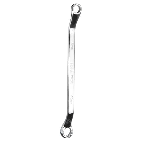 Image of sourcing map 45 Degree Offset Box End Wrench 8mm x 10mm Metric 12 Point Mirror Chrome Plated CR-V Steel Double Box Wrenches Long Industrial Grade Torx Box Wrench Repair Tool