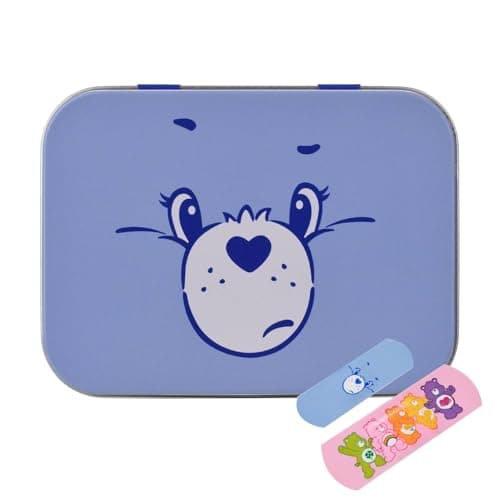 Image of Care Bears Flexible Plasters in Metal Tin Box, Waterproof & Breathable First Aid Plasters for Kids & Adults, Latex-Free, Hypoallergenic, Easy Removal & Skin-Friendly, Two Sizes, 24 Plasters