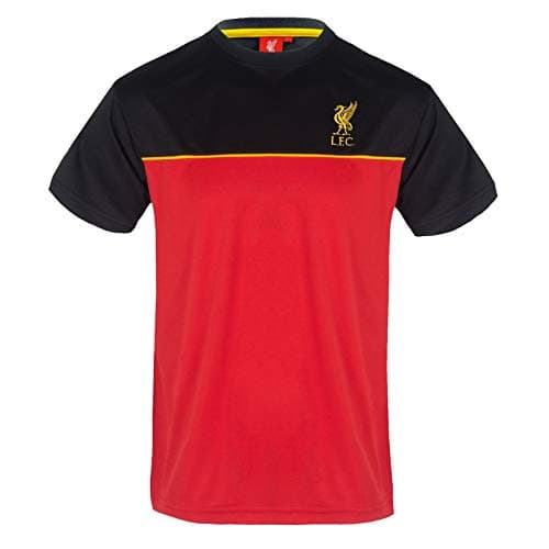Image of Liverpool FC Official Football Gift Mens Poly T-Shirt Black Medium