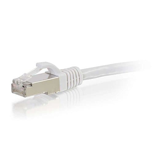Image of C2G Cat6a Booted Shielded (STP) Network Patch Cable - Patch cable - RJ-45 (M) to RJ-45 (M) - 1.5 m - STP - CAT 6a - molded, snagless, stranded - white