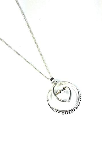 Image of equilibrium Nan Silver Plated Heart Circle Necklace Gift for Nan with CZ Detail (Height: 4.2 x Width: 2 x Depth: 0.3 in cm)