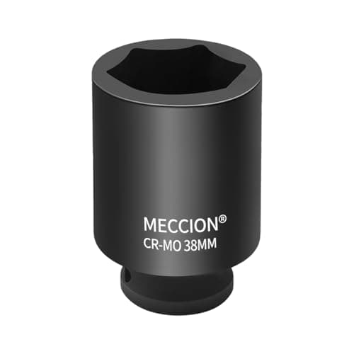 Image of Meccion 1/2 Inch Drive Impact Socket 38mm Heavy Duty Cr-Mo 6 Point Deep Socket, 78mm Length