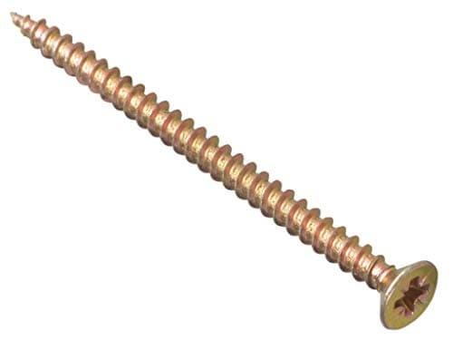 Image of ForgeFix Multi-Purpose Single Thread Screws | 4.0 x 60mm | Zinc Yellow Passivated | Box 200