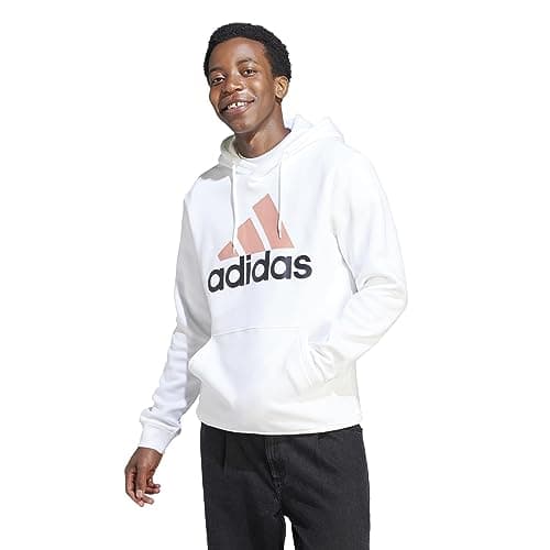 Image of adidas mens Essentials Fleece Big Logo Hoodie, White, XL