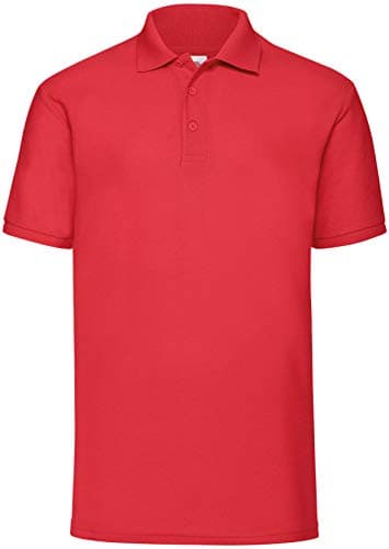 Image of Fruit of The Loom Mens Easy Care Pique Polo Shirt Red 2XL, Workwear Ready