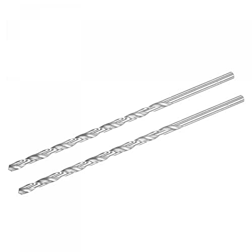 Image of sourcing map HSS(High Speed Steel) Extra Long Twist Drill Bits, 6.2mm Drill Diameter 200mm Length for Hardened Metal Woodwork Plastic Aluminum Alloy 2 Pcs