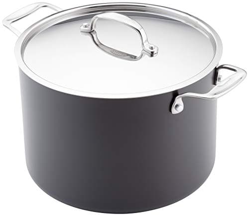 Image of Stellar Element 24cm Stockpot, 8 Litre Capacity, Oven Safe to 240C, Aluminium Hard Anodonised Surface