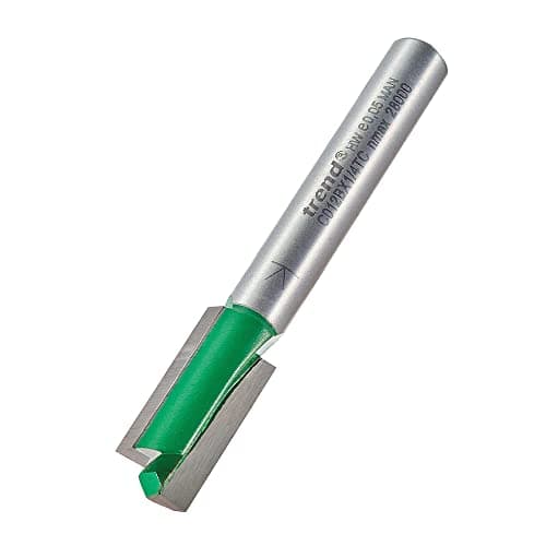 Image of Trend CraftPro Straight Two Flute Router Cutter Bit, 1/4 Inch Shank, 9mm Cut Diameter & 19mm Cut Length, Tungsten Carbide Tipped, C012BX1/4TC
