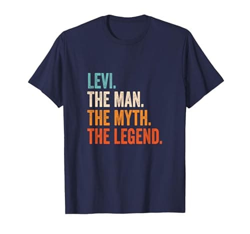 Image of Levi The Man The Myth The Legend First Name Levi T-Shirt, Men, Navy Blue, Medium
