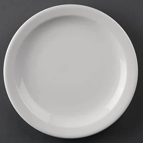 Image of Olympia CF362 Athena Hotelware Narrow Rimmed Plate - 205mm 8" (Box 12), White
