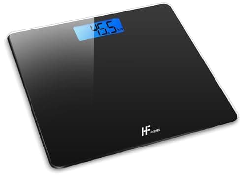 Image of HomeFashion HFitness 28x28cm 180KG Digital Bathroom Scale Weighing Scales For Body Weight Backlit Display Weight Management Black