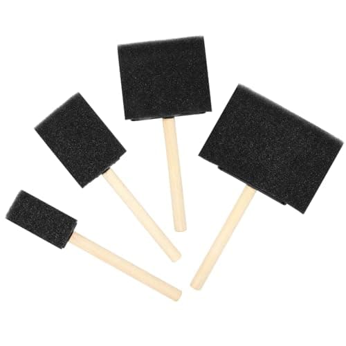 Image of 4-Piece Foam Brush Set for Painting, Staining, and Varnishing