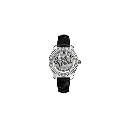 Image of Marc Ecko Unisex Watch E10038M1 with Rollie Silver Dial and Black Patent Strap