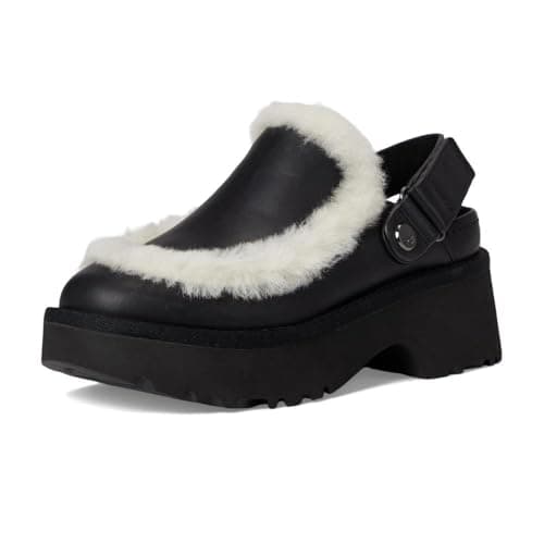 Image of UGG Women's Esmee Leather Clog, Black, 7 UK
