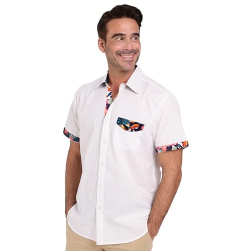 Image of Guinness Toucan White Hawaiian Short Sleeve Cotton/Linen Shirt | Official Merchandise Summer Beer Shirt for Men and Women (XS-4XL)