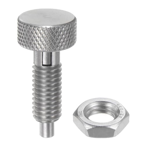 Image of sourcing map Spring Plunger with Knurled Handle M8x1.25 Pin Dia.4mm Retractable Release Pins Stainless Steel Non-Locking Retractable Index Plunger for Industrial Equipment Location Pin