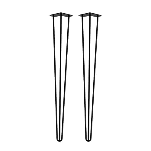 Image of Masterplank Hairpin Legs with Screws, 80 CM Set of 2 - Heavy Duty DIY Furniture Metal Table Legs for Wooden Shelves, Desk, Bench, Coffee Table Dining Table, Drawers - Indoor & Outdoor Modern Style