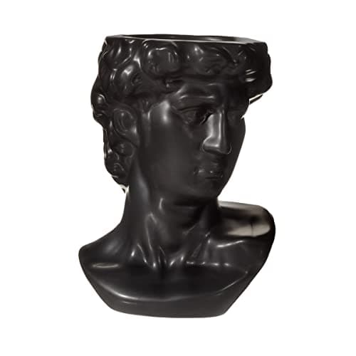 Image of Sass & Belle Large Greek Head Vase/Planter Black