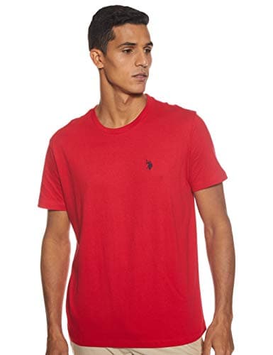 Image of U.S. Polo Assn. Men's Crew Neck Small Pony T-Shirt, Engine Red, Medium