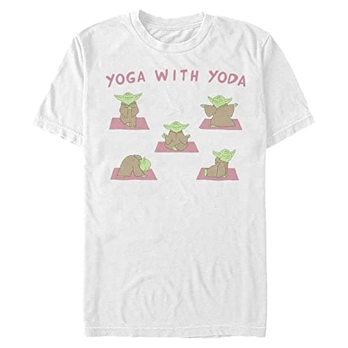Image of STAR WARS Men's Yoga with Yoda T-Shirt, White, XXL Plus