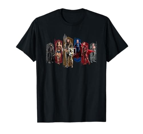 Image of DC Comics Justice League Movie Team Hexagons T-Shirt