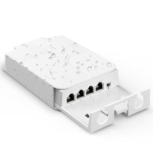 Image of YuanLey 4 Port Outdoor PoE Extender 1 in 3 Out, IEEE 802.3af/at Mini 4 Channel PoE Repeater IP66 Waterproof, Vlan, Extend 250m(Total 350m), Wall Mount Passthrough POE Amplifier, Plug and Play
